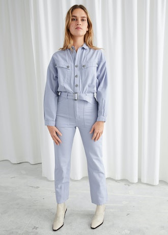 Belted Organic Cotton Utility Jumpsuit