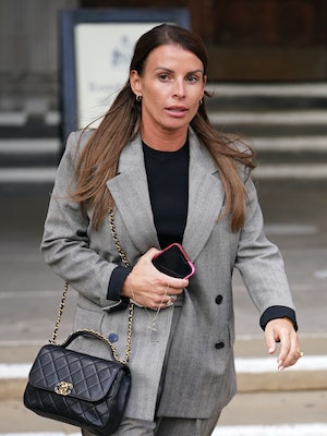 Coleen Rooney leaving the Royal Courts Of Justice, London, as the high-profile libel battle between ...