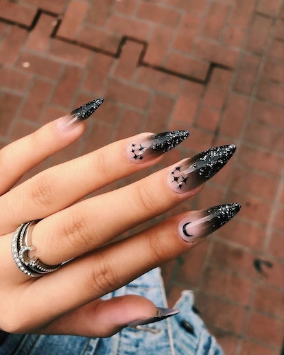Black galaxy nails.